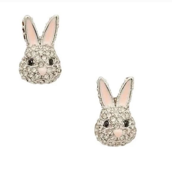 🔹️Kate Spade🔹️ Make Magic Bunny Rabbit Silver Stud Earrings - Picture 1 of 5